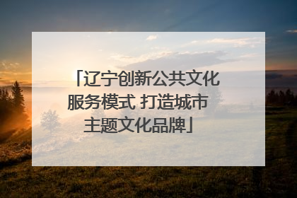 辽宁创新公共文化服务模式 打造城市主题文化品牌