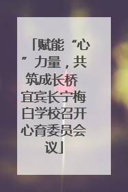 赋能“心”力量，共筑成长桥 宜宾长宁梅白学校召开心育委员会议
