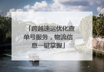 跨越速运优化查单号服务，物流信息一键掌握