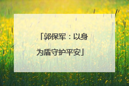 郭保军：以身为盾守护平安
