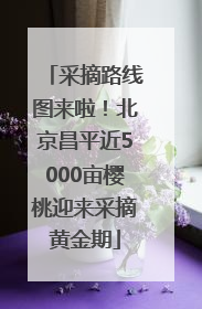 采摘路线图来啦！北京昌平近5000亩樱桃迎来采摘黄金期