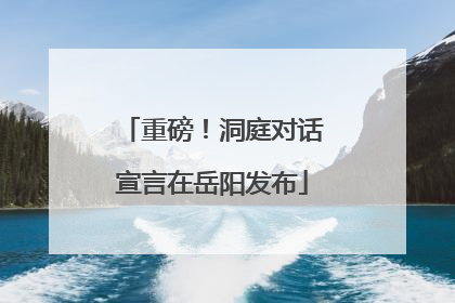 重磅！洞庭对话宣言在岳阳发布