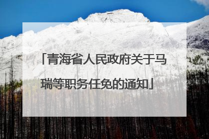 青海省人民政府关于马瑞等职务任免的通知