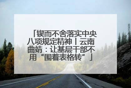 锲而不舍落实中央八项规定精神丨云南曲靖：让基层干部不用“围着表格转”