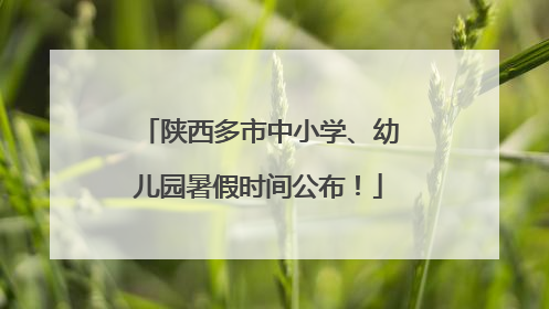 陕西多市中小学、幼儿园暑假时间公布！