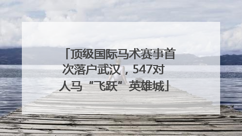 顶级国际马术赛事首次落户武汉，547对人马“飞跃”英雄城
