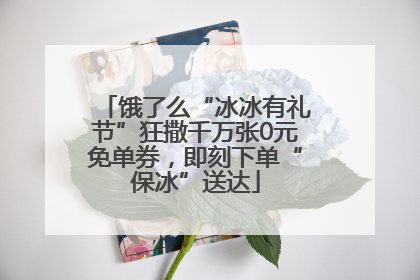 饿了么“冰冰有礼节”狂撒千万张0元免单券，即刻下单“保冰”送达