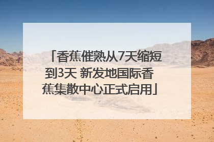 香蕉催熟从7天缩短到3天 新发地国际香蕉集散中心正式启用