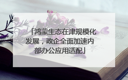 鸿蒙生态在津规模化发展，政企全面加速内部办公应用适配