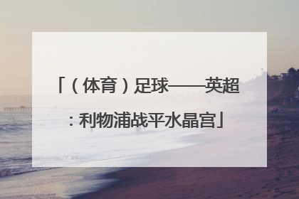 （体育）足球——英超：利物浦战平水晶宫