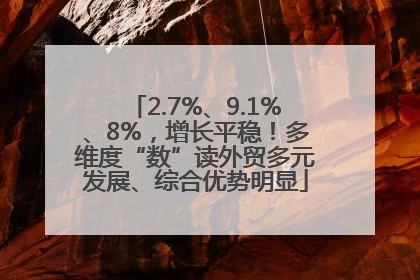 2.7%、9.1%、8%，增长平稳！多维度“数”读外贸多元发展、综合优势明显