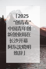 2025“创青春”中国青年创新创业周在长沙开幕 阿东沈晓明致辞