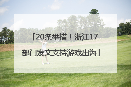 20条举措！浙江17部门发文支持游戏出海