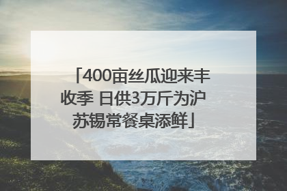 400亩丝瓜迎来丰收季 日供3万斤为沪苏锡常餐桌添鲜